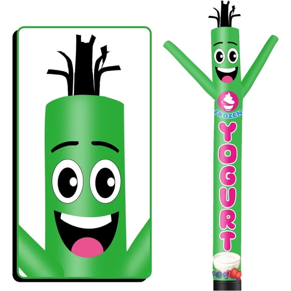 10FT Tall Inflatable Tube Man Frozen Yogurt Wacky Wavy Dancing Guy (12''Diameter) for Outdoor Decoration Advertising Business Promotion - Food Theme (Blower Not Included)
