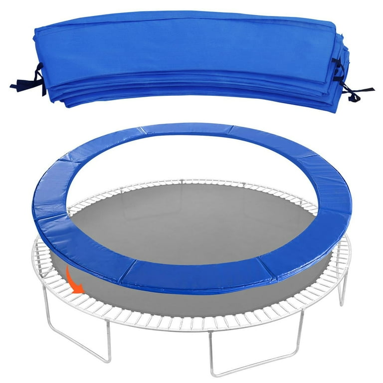 10FT Trampoline Cover Trampoline Replacement Safety Pad Waterproof Trampoline Accessories Safety Spring Cover Round Frame Pad Blue