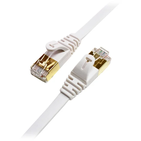 Cat7 Ethernet Cable 1 pack of 10FT Copper Shielded RJ45 Cord for Router, PC, Gaming, Servers, PoE Security Cameras, Smart TVs, 10Gbps 600MHz High-Speed Network Patch, White, Cables Direct Online