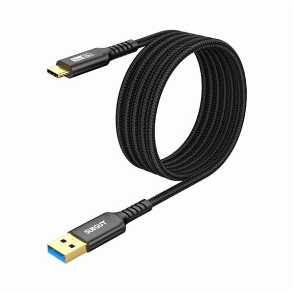 Quyaojz 10FT USB C 3.0 Android Auto Cable, 5Gbps 3A Fast Charging & Data Transfer Braided USB C 3.1 Cable, Compatible with iPhone 17/16/15 Pro Max, Galaxy S23 S22 Ultra Note 20, SSD (Black)