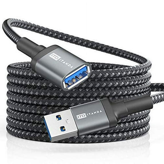 10FT USB Extension Cable USB 3.0 Extension Cord Type A Male to Female ITANDA 5Gbps Data Transfer for Keyboard, Mouse, Playstation, Xbox, Flash Drive, Printer, Camera and More