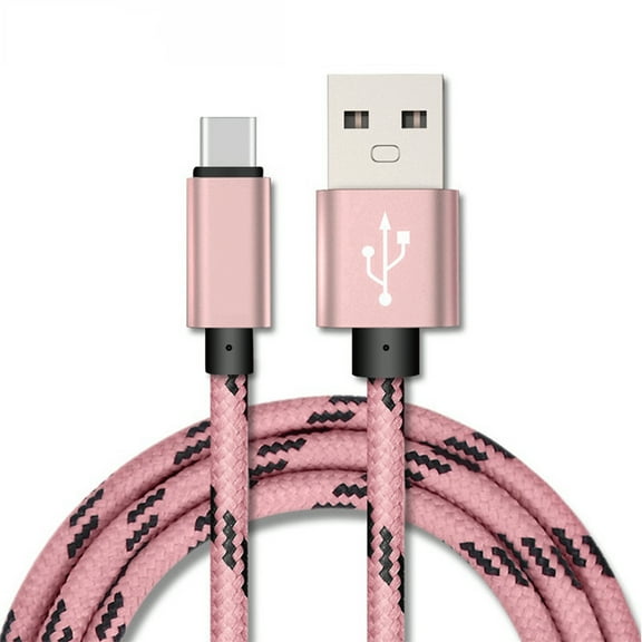 10FT USB Type C Cable, Fast Charger, TTECH USB-A to USB-C Charging Cord, Nylon Braided, Compatible with Samsung Galaxy S23, S22, S21, S20, S10, S9, S8, Note20 10 9 8, Universal USB-C Charger, Pink