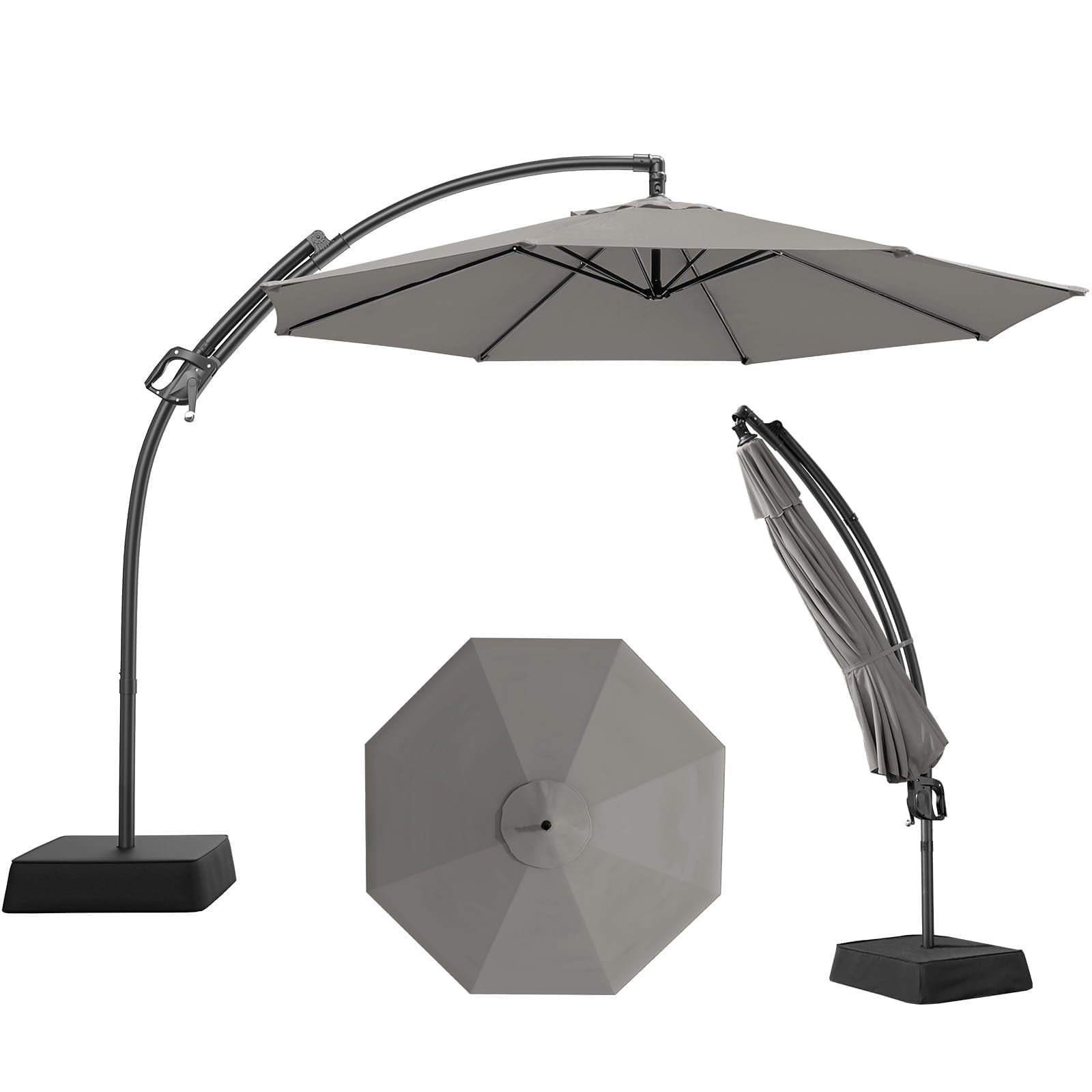 ONBRILL Outdoor Patio Umbrella with Base, 240G/M2 fabric, 10 FT Sun Shade Umbrella for Deck, Pool