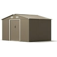 10FT x 8FT Metal Outdoor Storage Room, Large Storage Shed, Multi