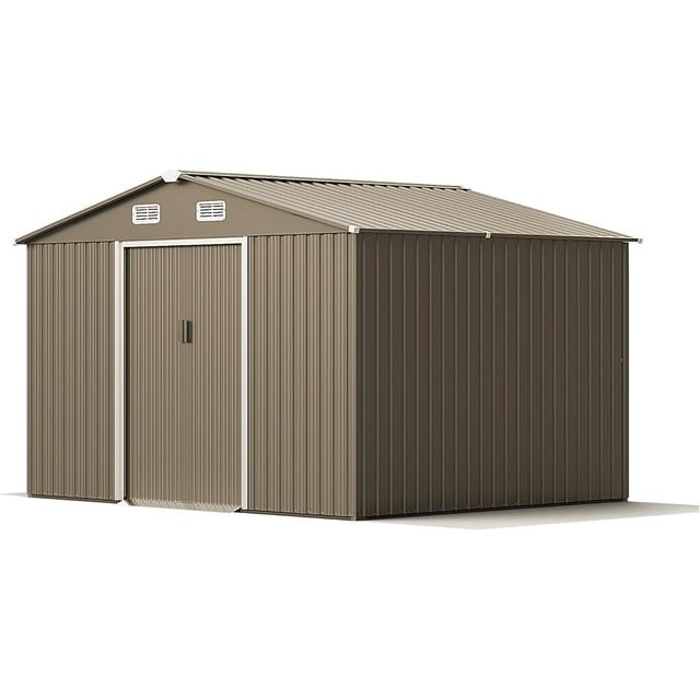10FT x 8FT Metal Outdoor Storage Room, Large Storage Shed, Multi