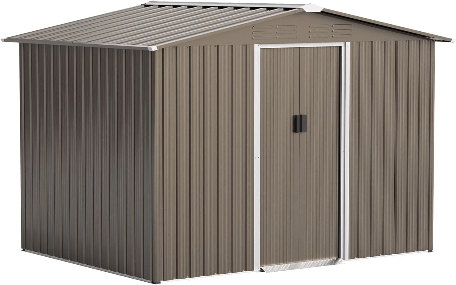 10FT x 8FT Outdoor Storage Shed, Waterproof, Lockable Door Metal Tool