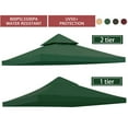 thumbnail image 1 of Double Tiered Gazebo Replacement Square Canopy Roof Top for Patio Garden Cover Anti-UV Sunshade 10'x10' Green, 1 of 11