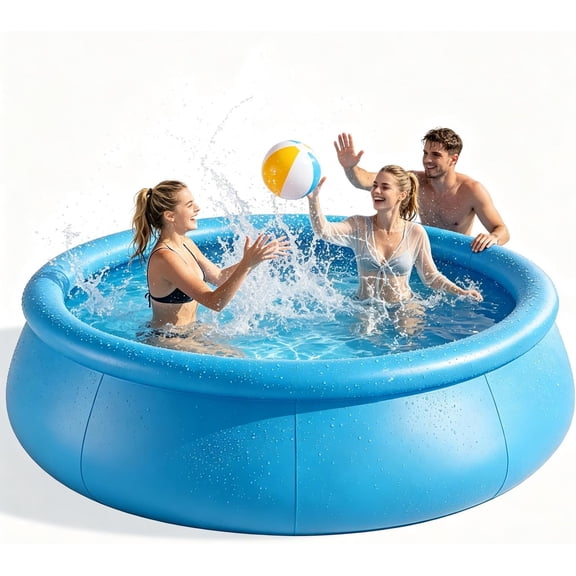 10FTx30In Inflatable Swimming Pool, Large Family Summer Pool for Garden/Lawn, Reusable Water Pool for Backyard Water Fun