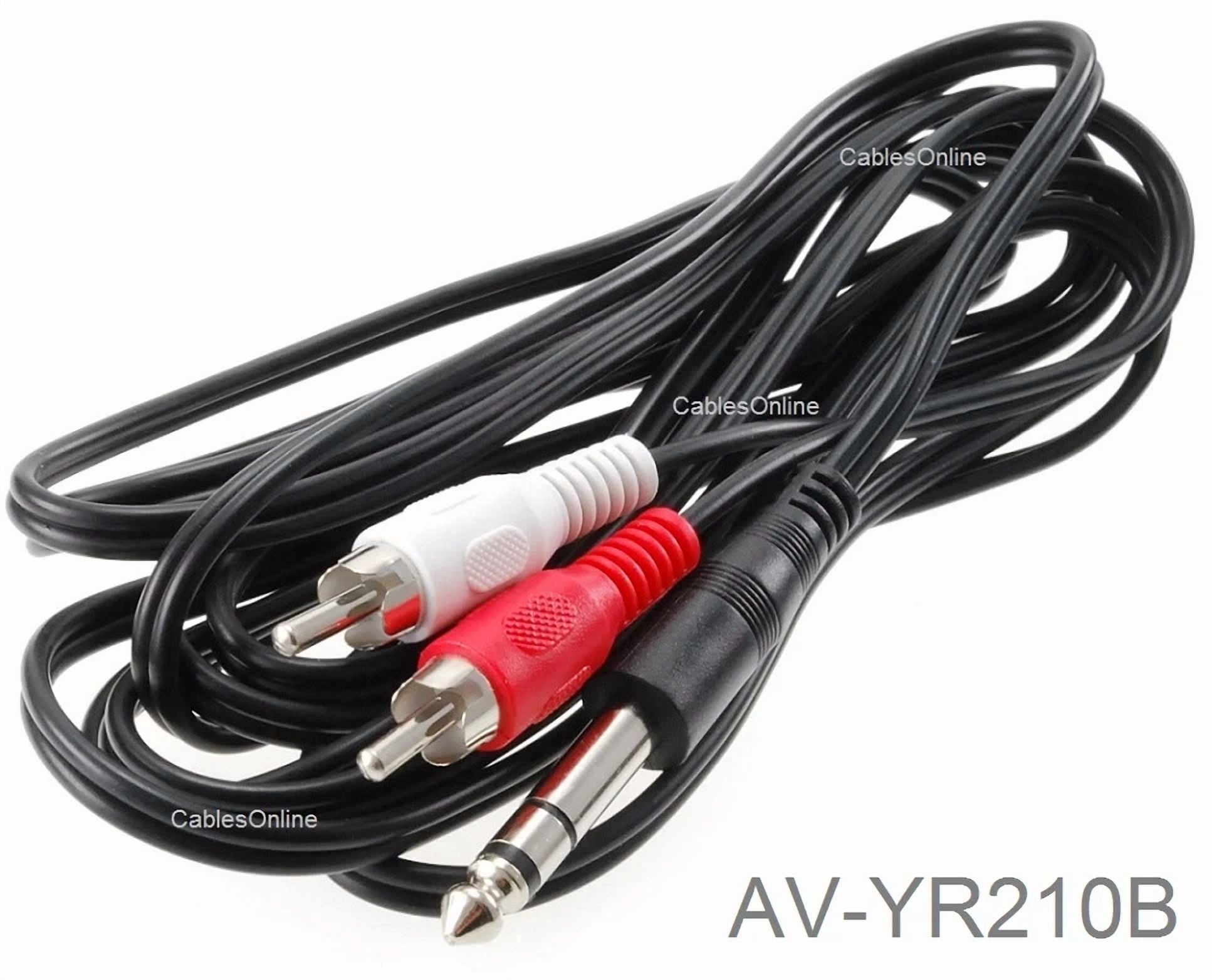10Ft 1/4" Trs Stereo Male To 2-Rca (Left/Right) Male Audio Cable, Av-Yr210B