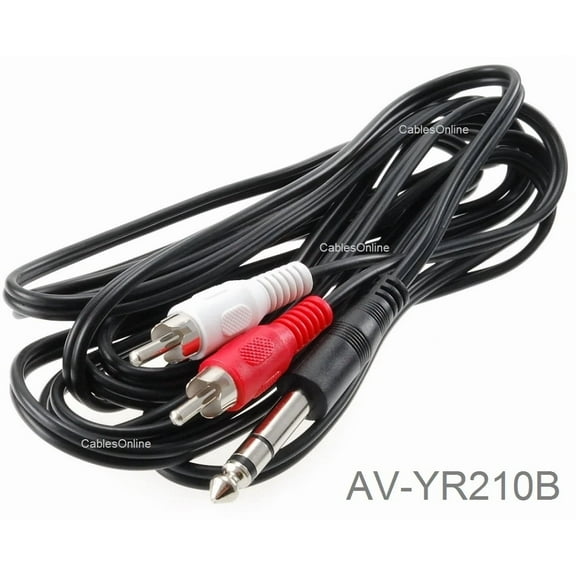 10Ft 1/4" Trs Stereo Male To 2-Rca (Left/Right) Male Audio Cable, Av-Yr210B