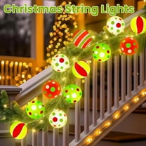 10Ft 20LED Christmas String Lights, Battery Operated Christmas Light with Timer & 8 Modes Waterproof Red Green White Ball Lights for Home Xmas Tree Wreath Indoor Outdoor Decor