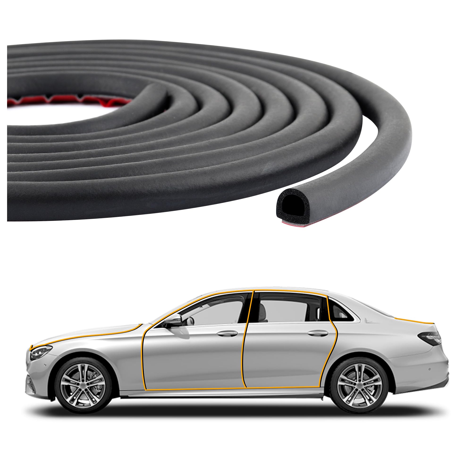 10Ft Automotive Weather Stripping,DType OIF8 Car Door Seal Strip Fit for Doors,Hoods,Trunk Lids