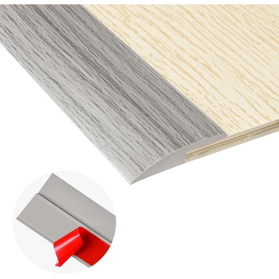 Elastic PVC Self-Adhesive 10ft Carpet Transition Threshold, Gray Forest Cover for Doorways Under 5 mm Height