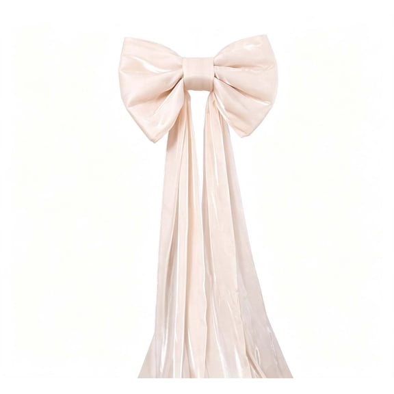 10Ft Extra Large White Bow for Christmas Tree Topper, Giant Velvet Bows with Long Streamer for Wedding Xmas Party Mantel Decor