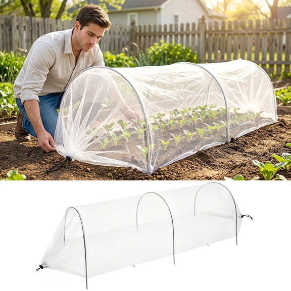 10Ft Insect Barrier Netting Fine Mesh Plant Cover Garden Row Cover Bird Netting for Raised Beds Greenhouse Vegetables Fruits