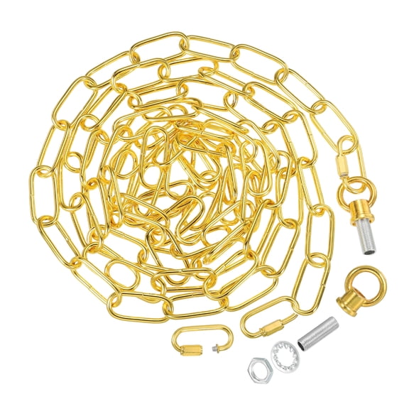 10Ft Lighting Chain for Hanging Lamp Chandelier Chain Light Fixture Chain Load Capacity 65 Lbs, Gold