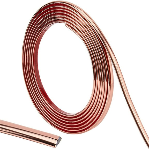 10Ft Peel and Stick Molding Trim Flexible Self-Adhesive Decorative Strip Rose Gold Waterproof Wall Tile Edge Metallic Mirror Frame Bendable Caulk Strip Mixed Color DIY