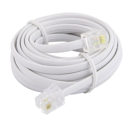 10Ft Telephone Male to Male RJ11 6P4C to RJ11 Connector Plug Adapter Extension Cable Phone Wire