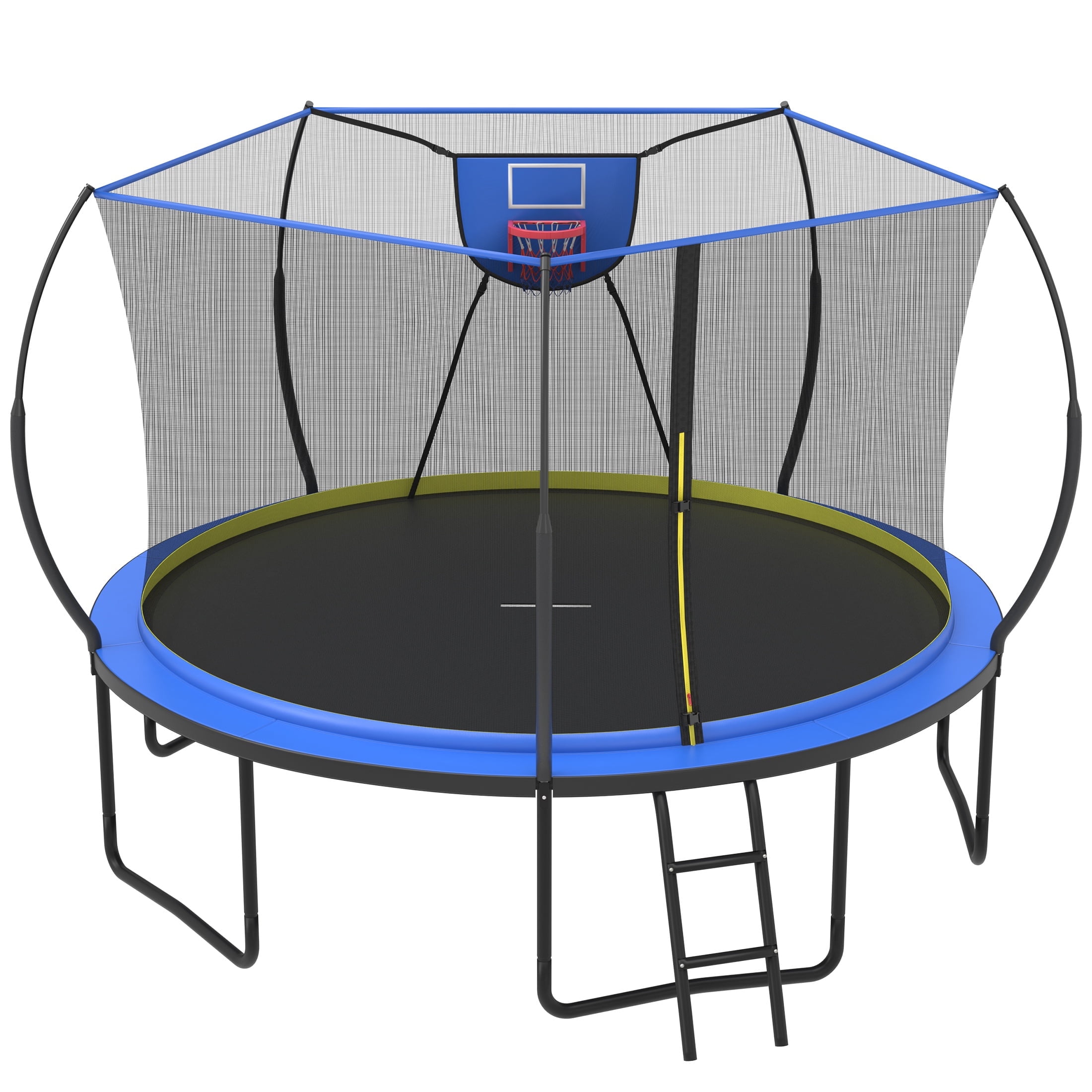 12Ft Trampoline for Kids and Adults Segmart Outdoor Trampoline with Fiberglass Rods Recreational Trampoline with Smart Zipper System 800lbs Weight
