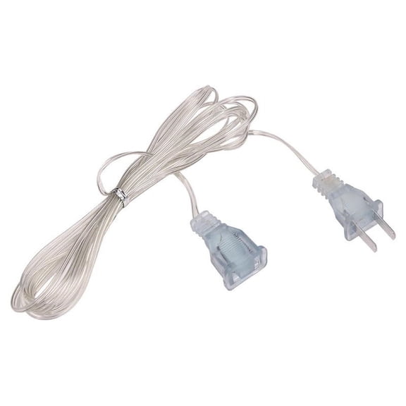 10Ft Transparent Invisible Extension Cable - Thin Lightweight Power Cable Extender for Holiday & Home Decorations ( White )