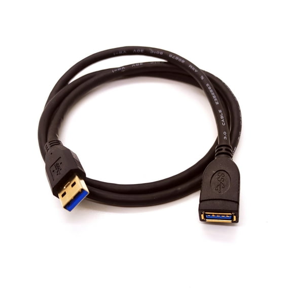 10Ft USB 3.0 Gold Plate Type A Male to Female M/F Extension Cable Black