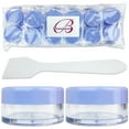 thumbnail image 1 of 10G/10ML Plastic Clear Cosmetic Sample Jars with Lavender Blue Lid and Spatulas, 1 of 3