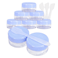 thumbnail image 1 of 10G/10ML Plastic Clear Cosmetic Sample Jars with Lavender Blue Lid and Spatulas, 1 of 5