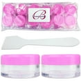 thumbnail image 1 of 10G/10ML Plastic Clear Cosmetic Sample Jars with Pink Lid and Spatulas, 1 of 5