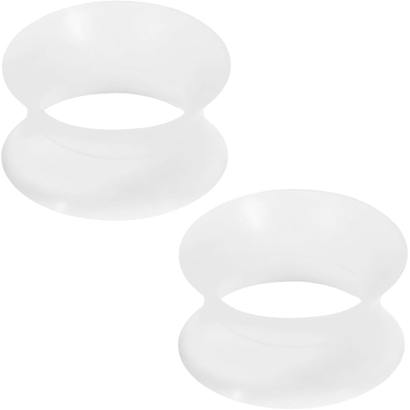 10G-50mm Extra Soft Silicone Gauges for Ears Flexible Ear Skin Tunnels Plugs Expanders Gauges Hollow Gauges Body Piercing for Women Men Black White Clear Flesh Skin 1 Pairs(25mm = 1 inch)[k0697]