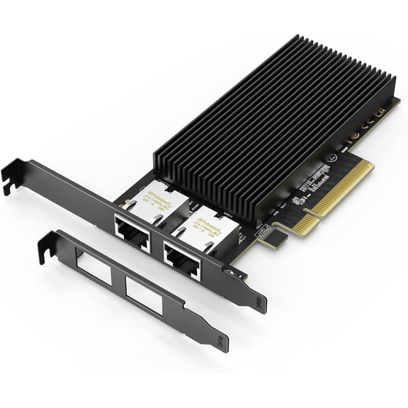 10G Dual RJ45 Port PCI-E Network Card, with X540 Controller, X540-T2 10Gb Ethernet Adapter with 2 * 10Gbe NIC, Support Windows/Linux/ESX Servers