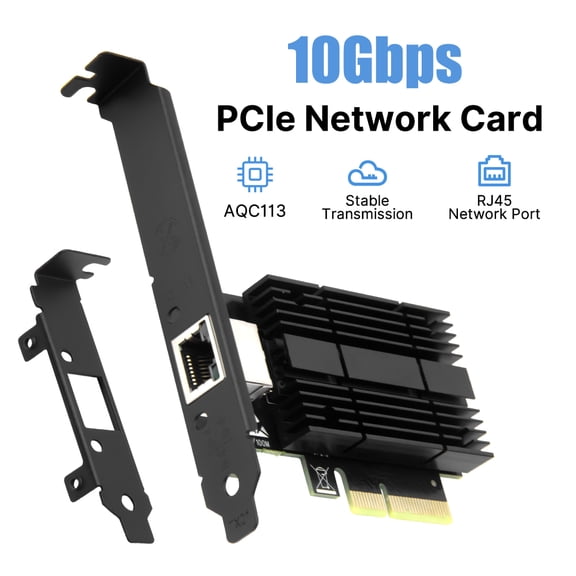 Fenvi 10G PCIe Network Card for PC, RJ45 Ethernet Adapter, PCIe 3.0 x4, Auto-Negotiation, Low Profile Bracket