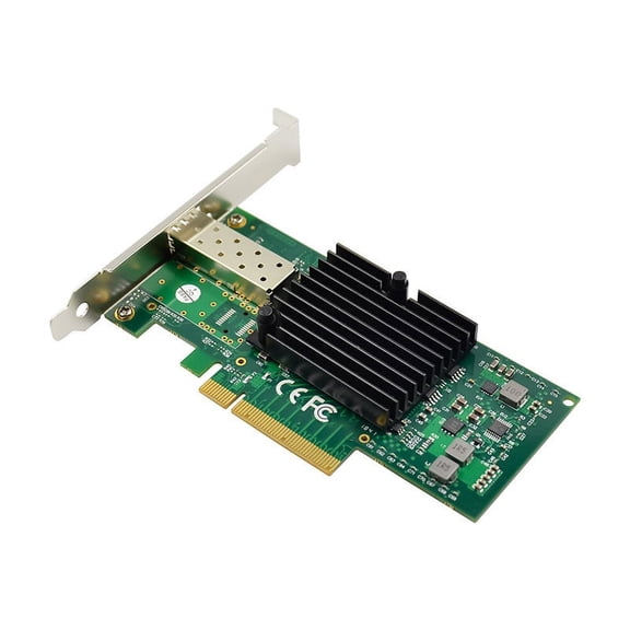 10G SFP+ Server Fiber Optic Network Card 82599EN Chip PCIE X4 Single Optical Port Network Card,1 x Server network card 1 x User Manual(English) 1 x Driver-CD 1 x short iron piece