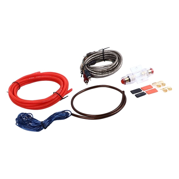 10GA Car Subwoofer Speakers Wire Kit with Fuse Holder Premium Copper Core Flexible Audio Control Line and Ground Wire Bendable Car Amplifier Installation Wiring Kit (11.02 inches / 28.0 cm Pack)