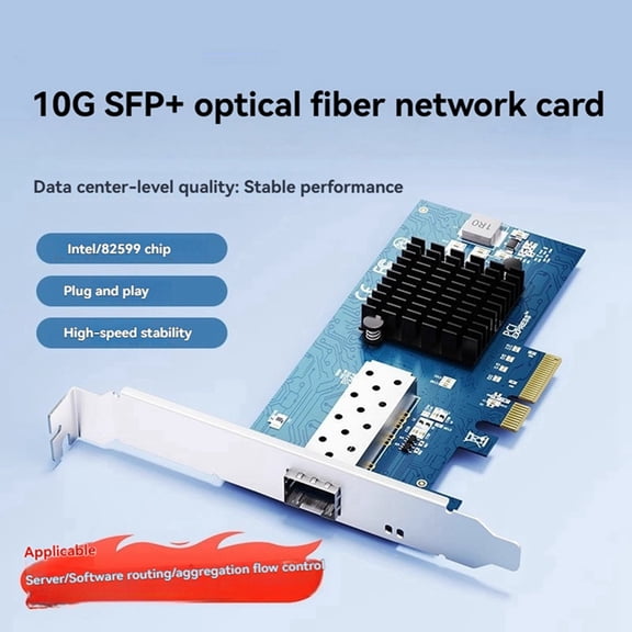 10GB Server Network Card X520-da + Fiber Optic Ethernet Network Adapter 82599 Chip for Desktop
