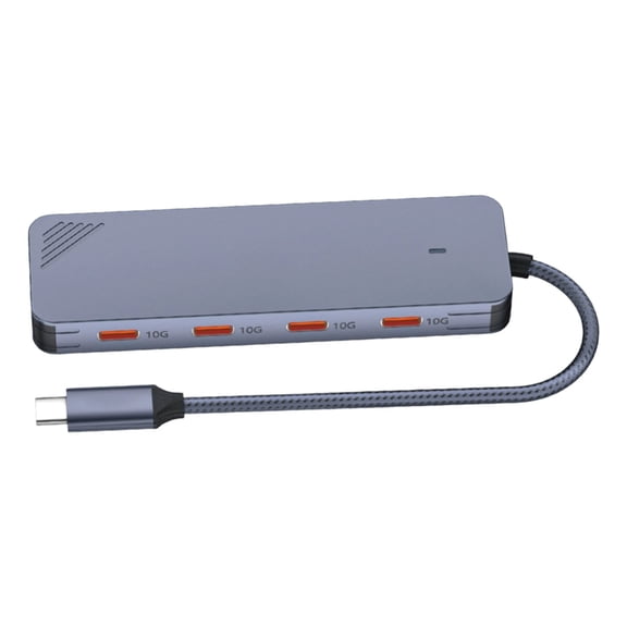 10Gbps 4 Port USB 3.2 Gen 2 Hub with USB A and C Host, Compact Aluminum Hub for Device Access, Storage and Desk Setups