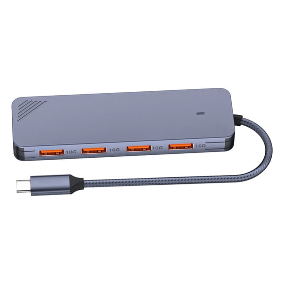 10Gbps 4 Port USB 3.2 Gen 2 Hub with USB A and C Host, Compact Aluminum Hub for Device Access, Storage and Desk Setups