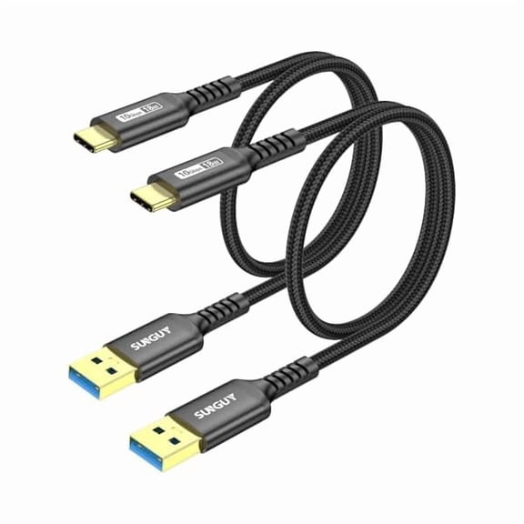10Gbps Android Auto USB C Cable, [2-Pack,1.5FT] 3A USB 3.1 Gen 2 Fast Charge & Data Transfer USB C Cable, Compatible with iPhone 17/16/15 Pro Max, Galaxy S23 S22 Ultra Note 20, SSD