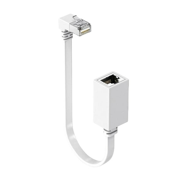10Gbps CAT7 Ethernet Extension Cable 90 Degree Cable Extender Right Angled RJ45 Networking Cord Adapter for