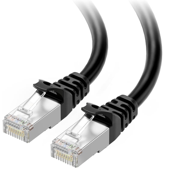 10Gbps Snagless Shielded Cat 6A Ethernet Cable - 50ft, Cat 6A Cable, Cat6A Cord, Ethernet Cord, Black