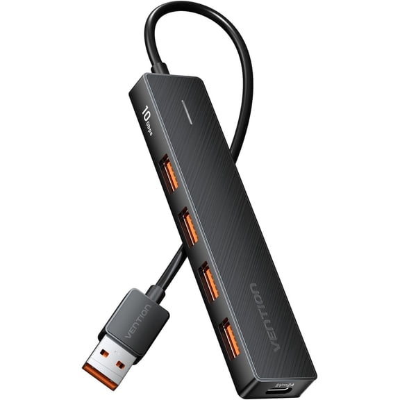 10Gbps USB 3.2 Hub, USB Hub with 4 USB A 3.2 Ports, USB 3.2 Gen 2 Splitter USB Expander for Chromebook Surface Pro 3 iMac PS4 Laptop Xbox Flash Drive