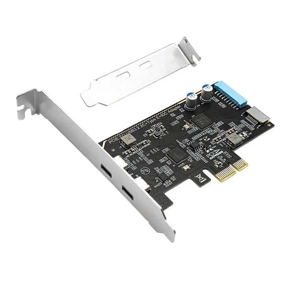 10Gbps USB 3.2 PCIe Card, Type-C Ports with Metal Heat Dissipation Backplate, for Desktop Computer Expansion