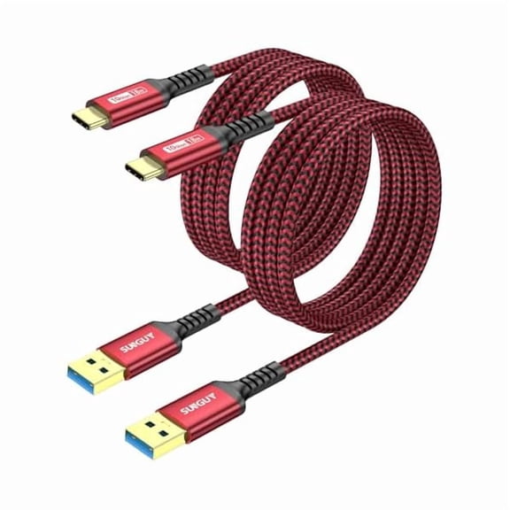 Quyaojz  USB C 3.1 Gen 2 Cable,[2-Pack, 5FT] USB A to USB C 3A Fast Charging Android Auto Cable, USB C , for iPhone 17/16/15 Pro Max, Galaxy S22 S21 Note 20, Pixel 6 5 (Red)