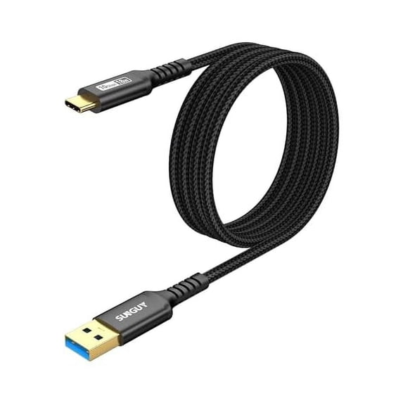 10Gbps USB C 3.1 Gen 2 Cable, 4FT USB A to USB C 3A Fast Charging & Data Transfer Android Auto Cable Compatible with iPhone 17/16/15 Pro Max, Galaxy S23 S22 Ultra Note 20, SSD (Black)