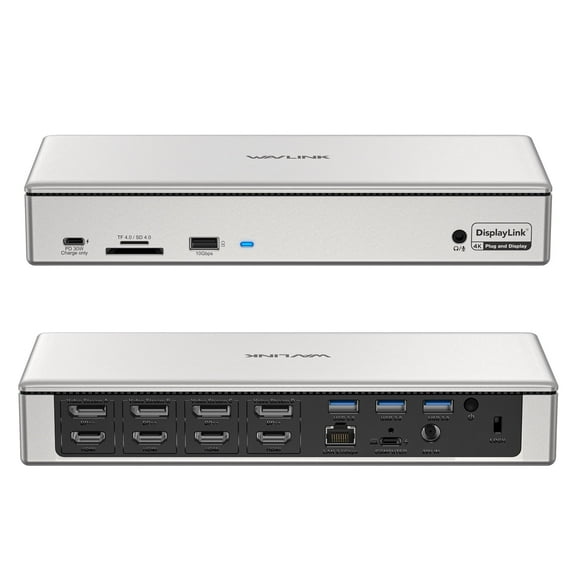 10Gbps USB Dock Station, 5K HDMI& DisplayPort, 2.5G RJ45, 180W charge Laptop Dock for Mac/Windows