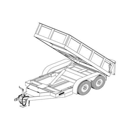 10HD - 5' x 10' Tandem Axle 7K Dump Trailer DIY Master Plan - 28 How-to Steps w/ Blueprint - Engineer Approved