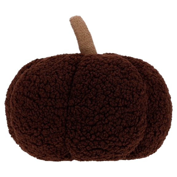 Boucle Pumpkin Decorative Pillow, Brown, 10", Fall by Way To Celebrate