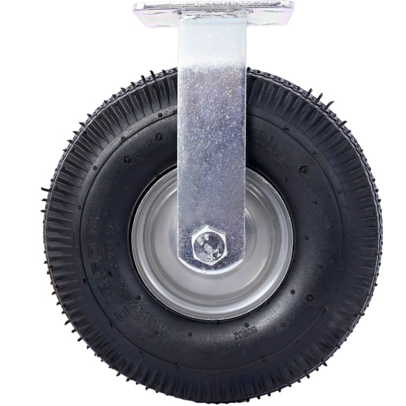 10IN CASTER pneumatic tire(2PCS RIGID), Caster Wheel, Rigid Plate, Steel Hub with Ball Bearings, 5/8-Inch Bore Centered Axle -black,