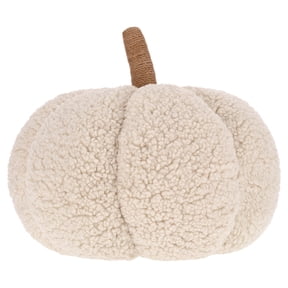 Boucle Pumpkin Decorative Pillow, Cream, 10", Fall by Way To Celebrate