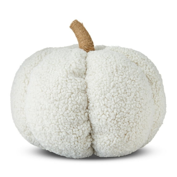 Boucle Pumpkin Pillow, Cream, 10", Fall by Way To Celebrate
