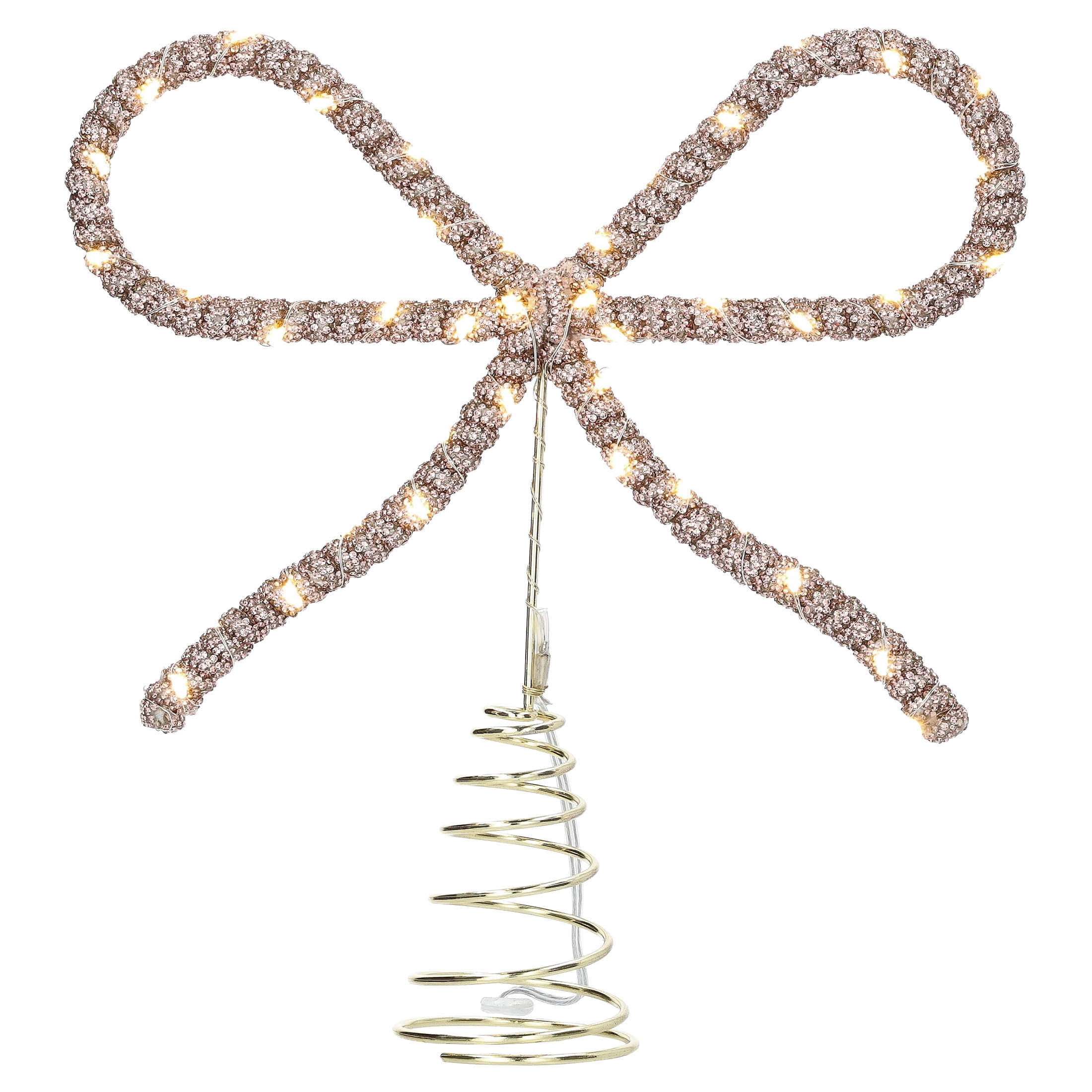 LED Bow Christmas Tree Topper, Gold, 10", by Holiday Time